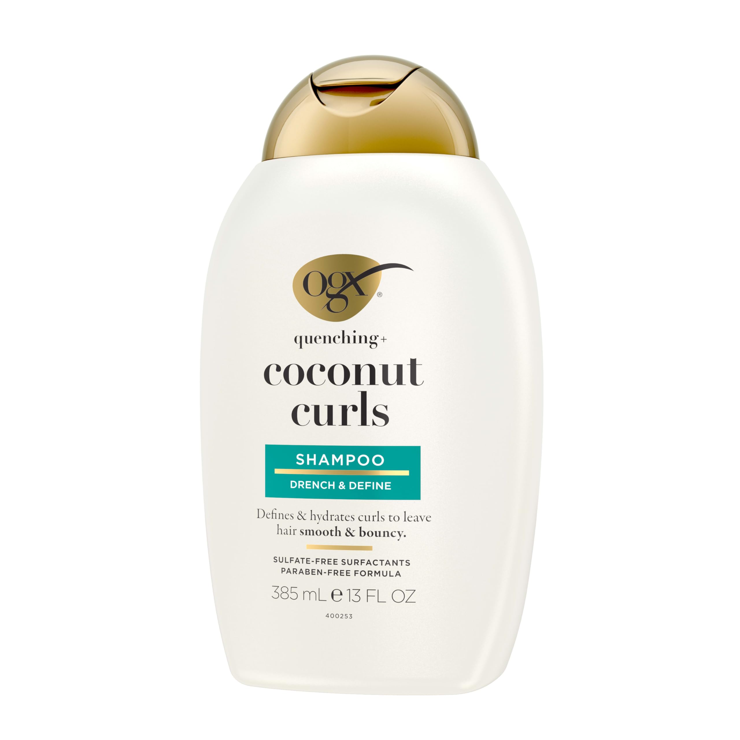 OGX Curly hair waves defined and bouncy after washing.