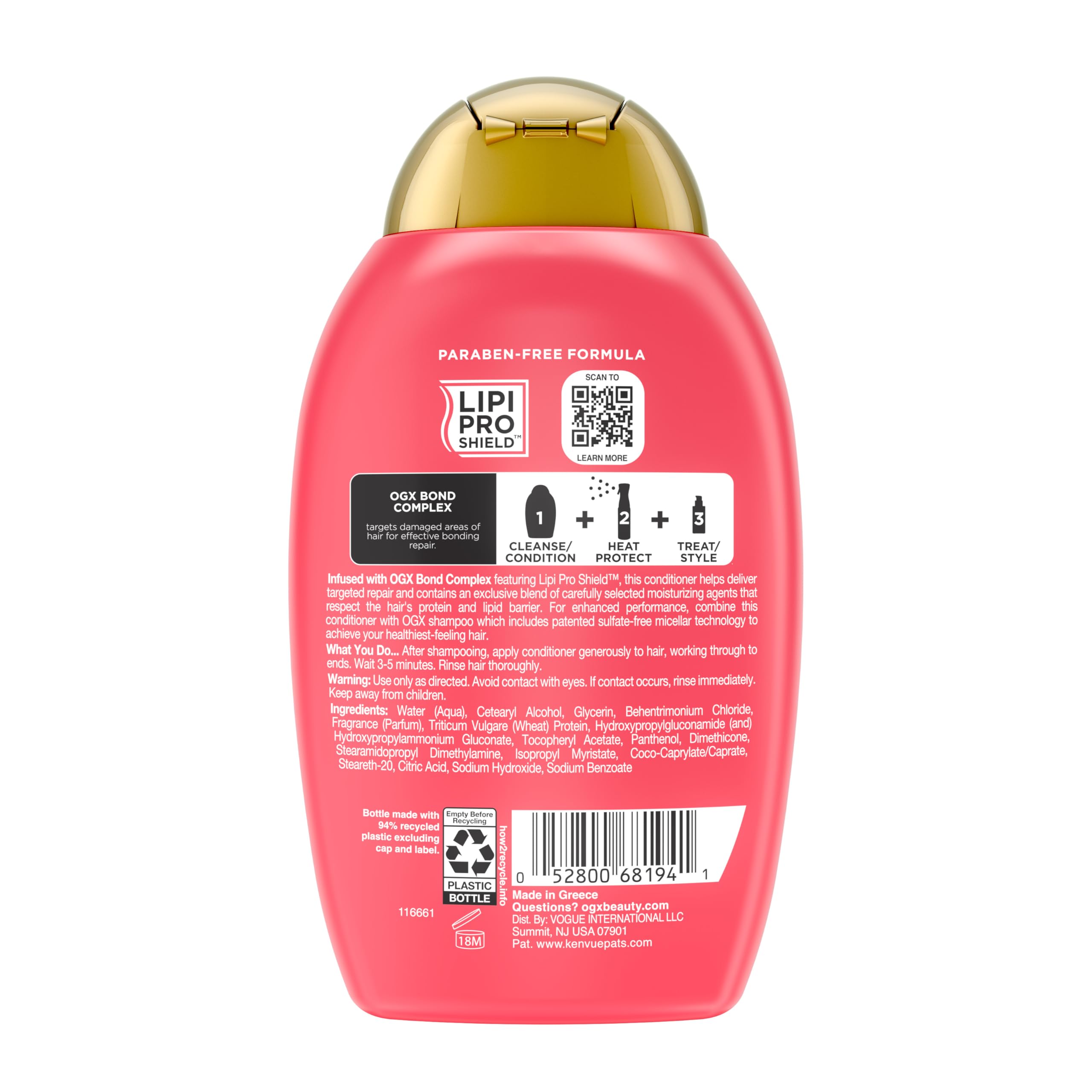 OGX bond repair product in routine for healthier-looking hair.