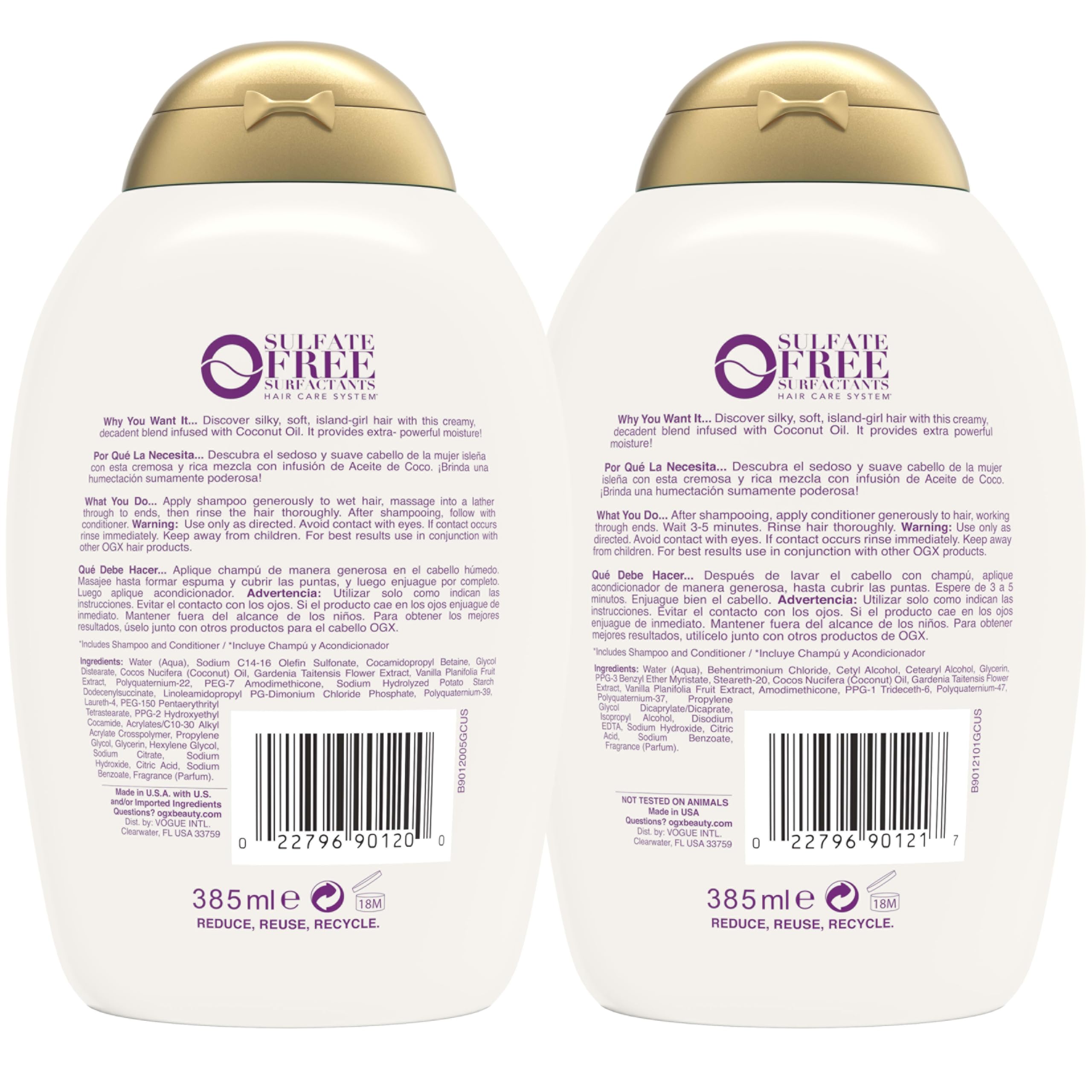 OGX doble paquete para rutina antiencrespado y suavidad.