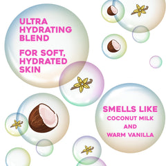 OGX Coconut Miracle Oil Body Wash bottle closeup highlights nourishing formula