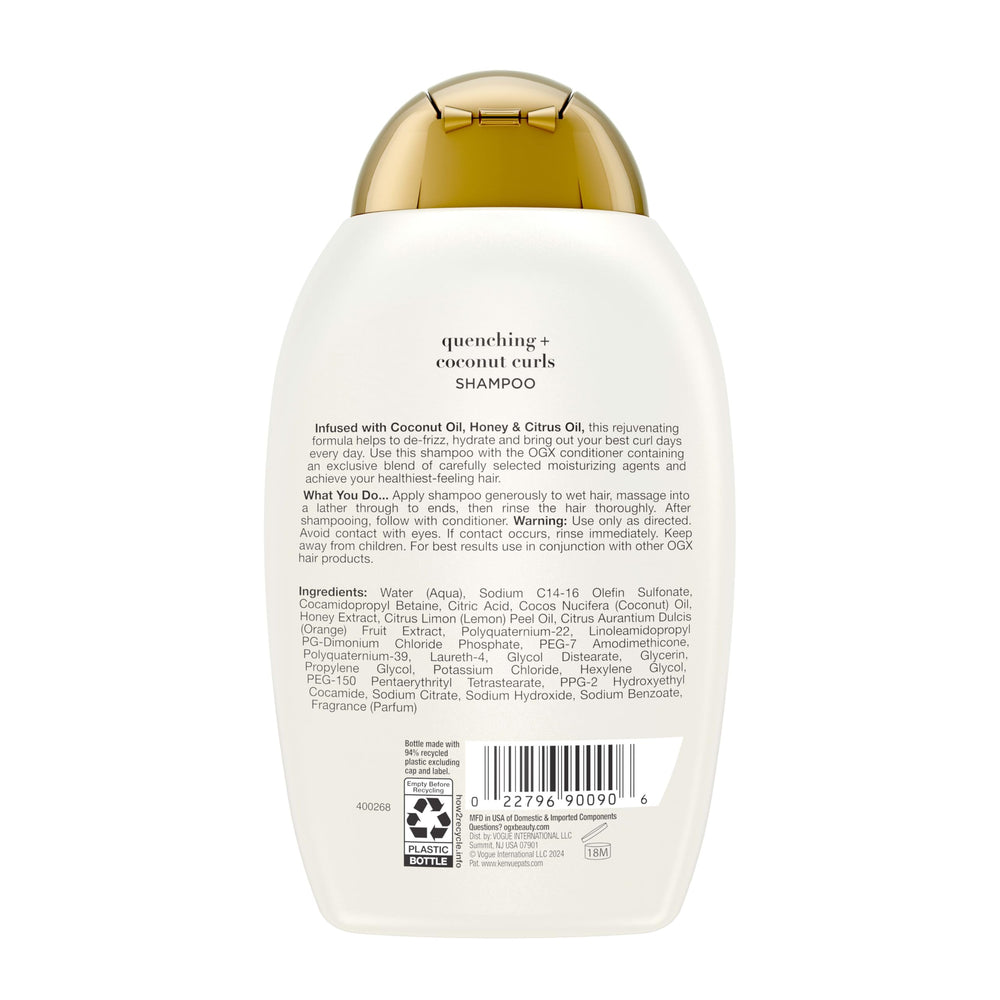 OGX Fragrance blend of coconut, tangerine, vanilla in shower.