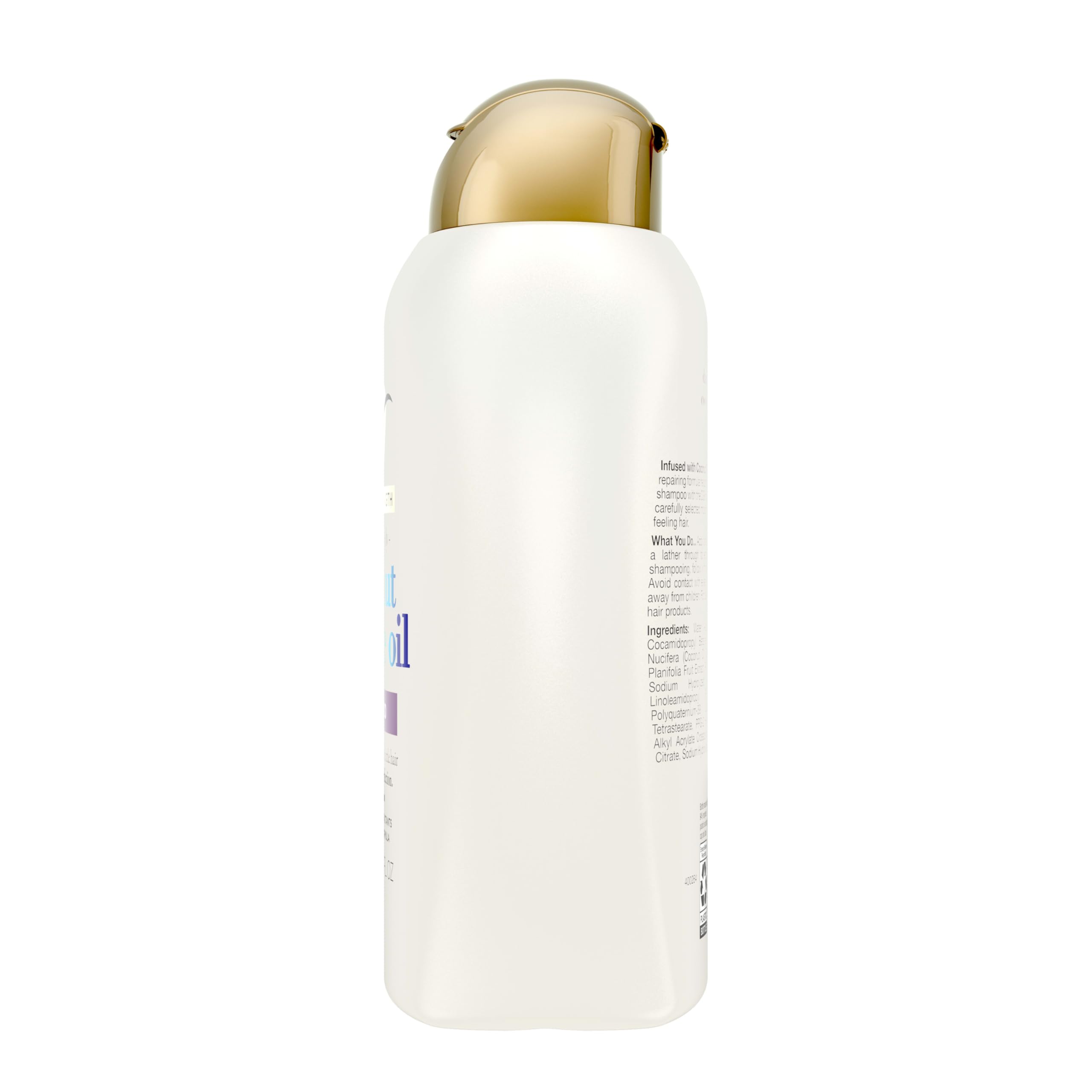 Hair appears more shiny and soft after using OGX Damage Remedy shampoo.