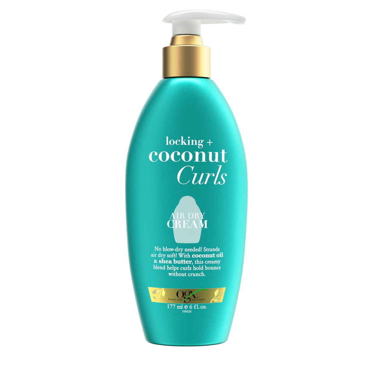 OGX Locking Coconut Curls Crema para secado al aire, bote visible para rizos definidos