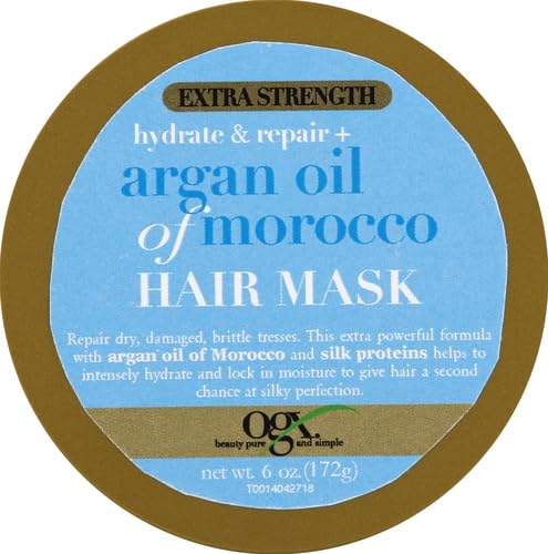 OGX Mascarilla Argan Marruecos, envase visible, tratamiento intensivo de hidratación.