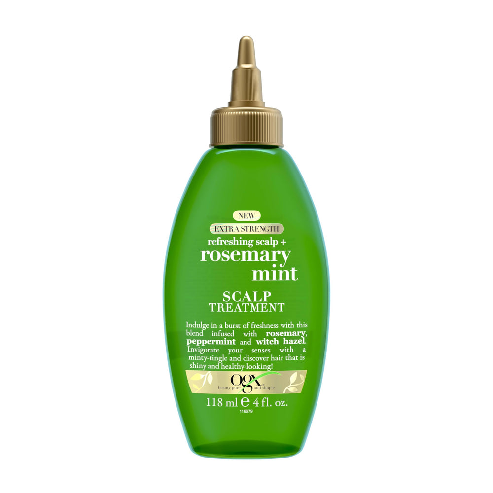 OGX tratamiento clarificante con romero y menta para residuos del cabello, aplicador preciso.