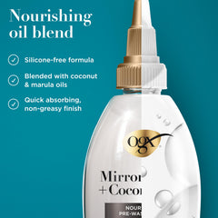 Brillo espejo para cabello dañado gracias al aceite de coco de OGX