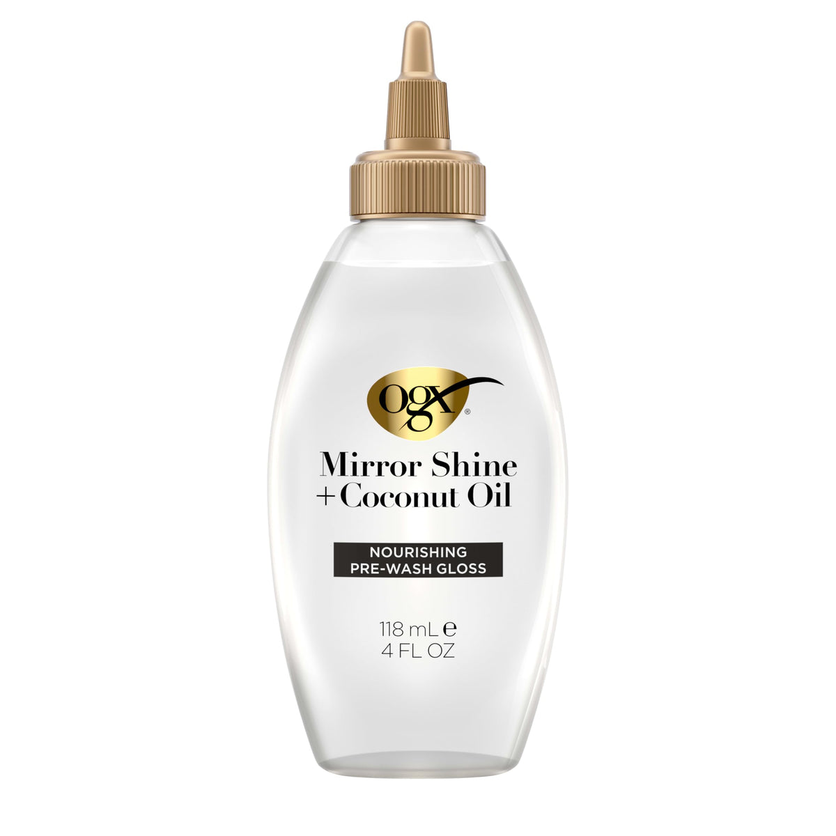 OGX Mirror Shine con Aceite de Coco, brillo duradero para cabello seco