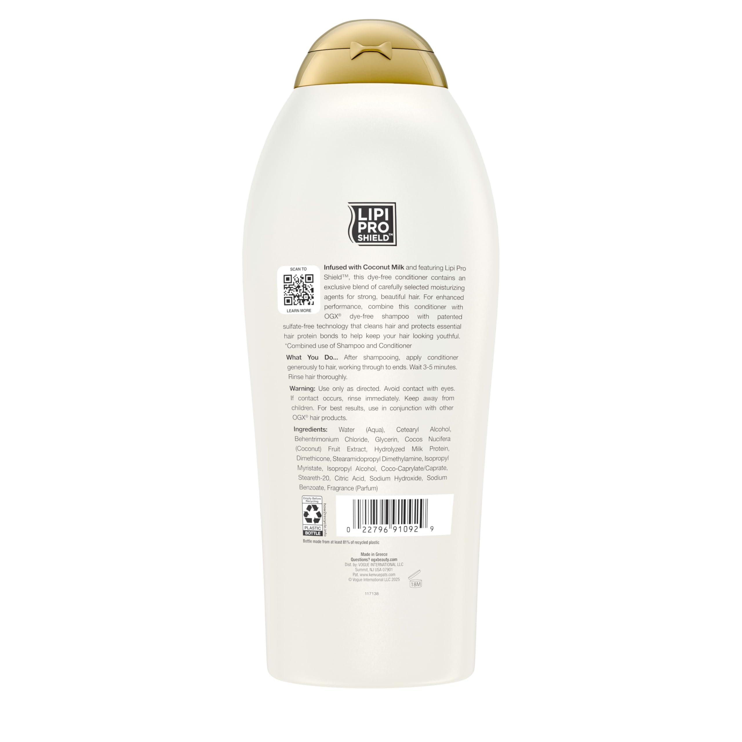 Fórmula libre de sulfatos, parabenos, microplásticos y tintes para cabello más suave.