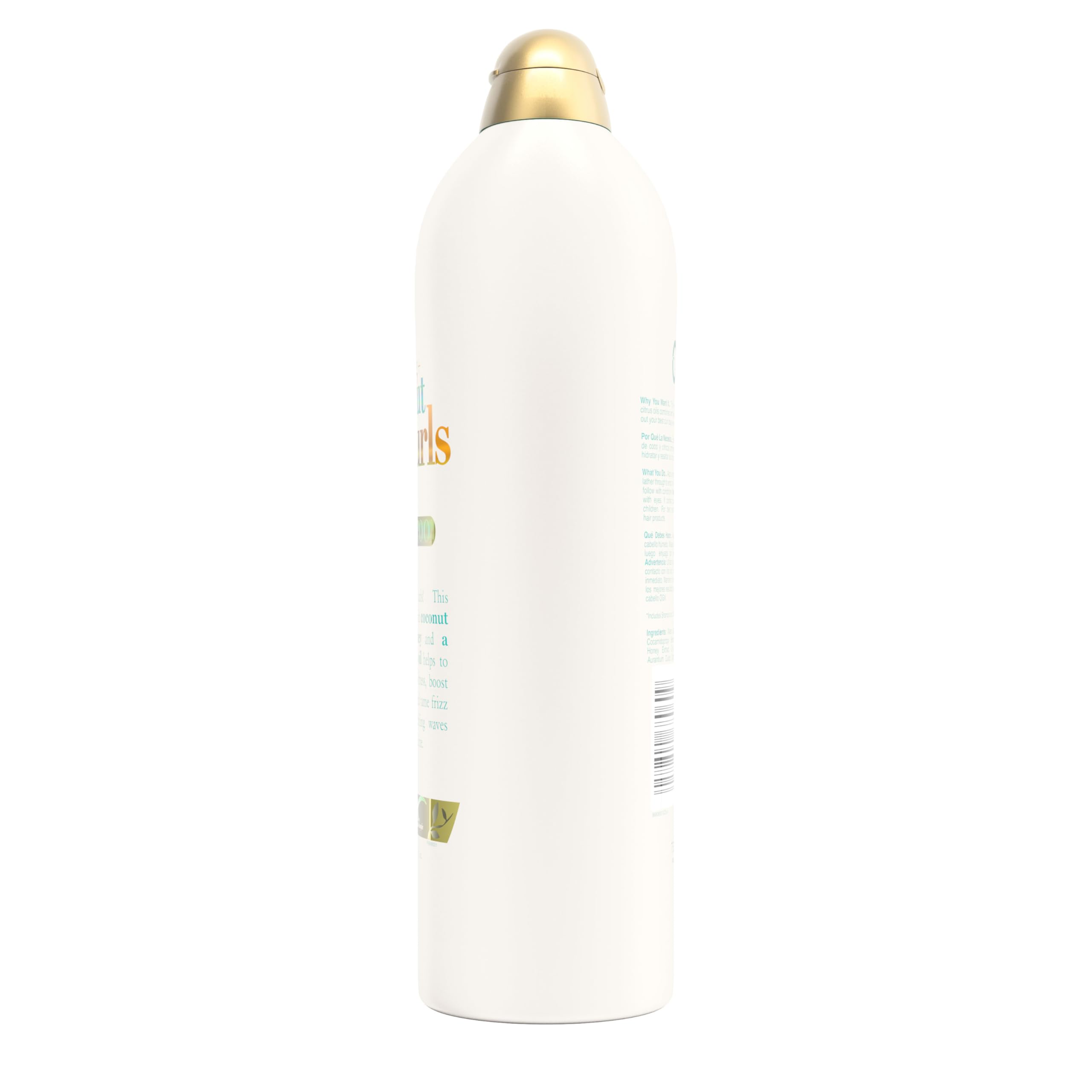 OGX Quenching + Coconut Curls detalle de etiqueta que transmite calidad.