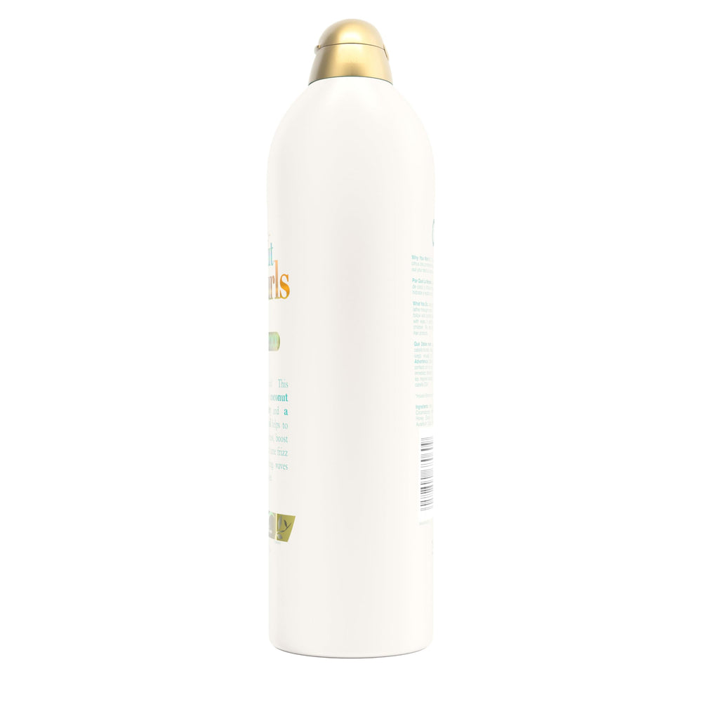 OGX Quenching + Coconut Curls detalle de etiqueta que transmite calidad.