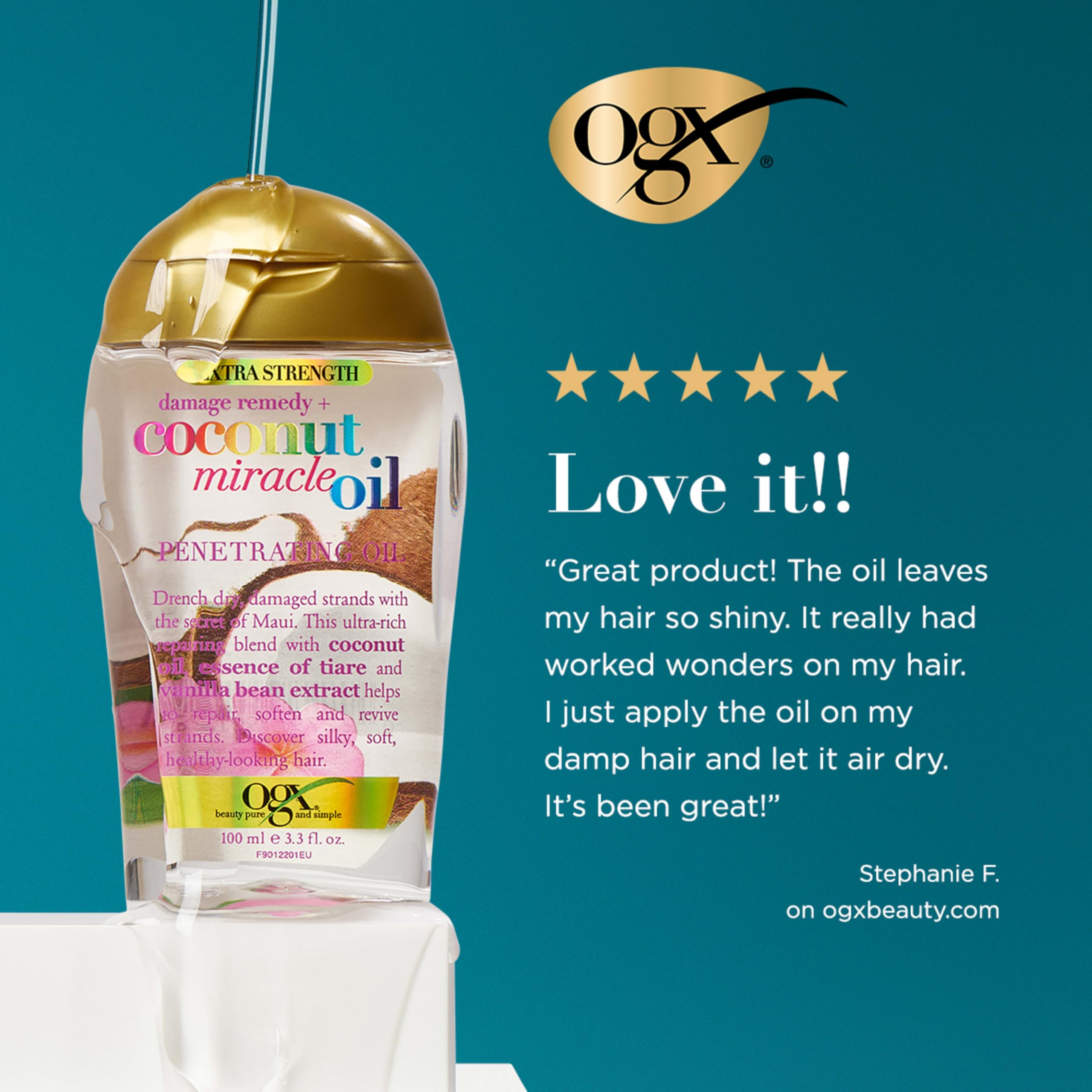OGX Remedio de Daño - textura cremosa que nutre el cabello sin pesadez.