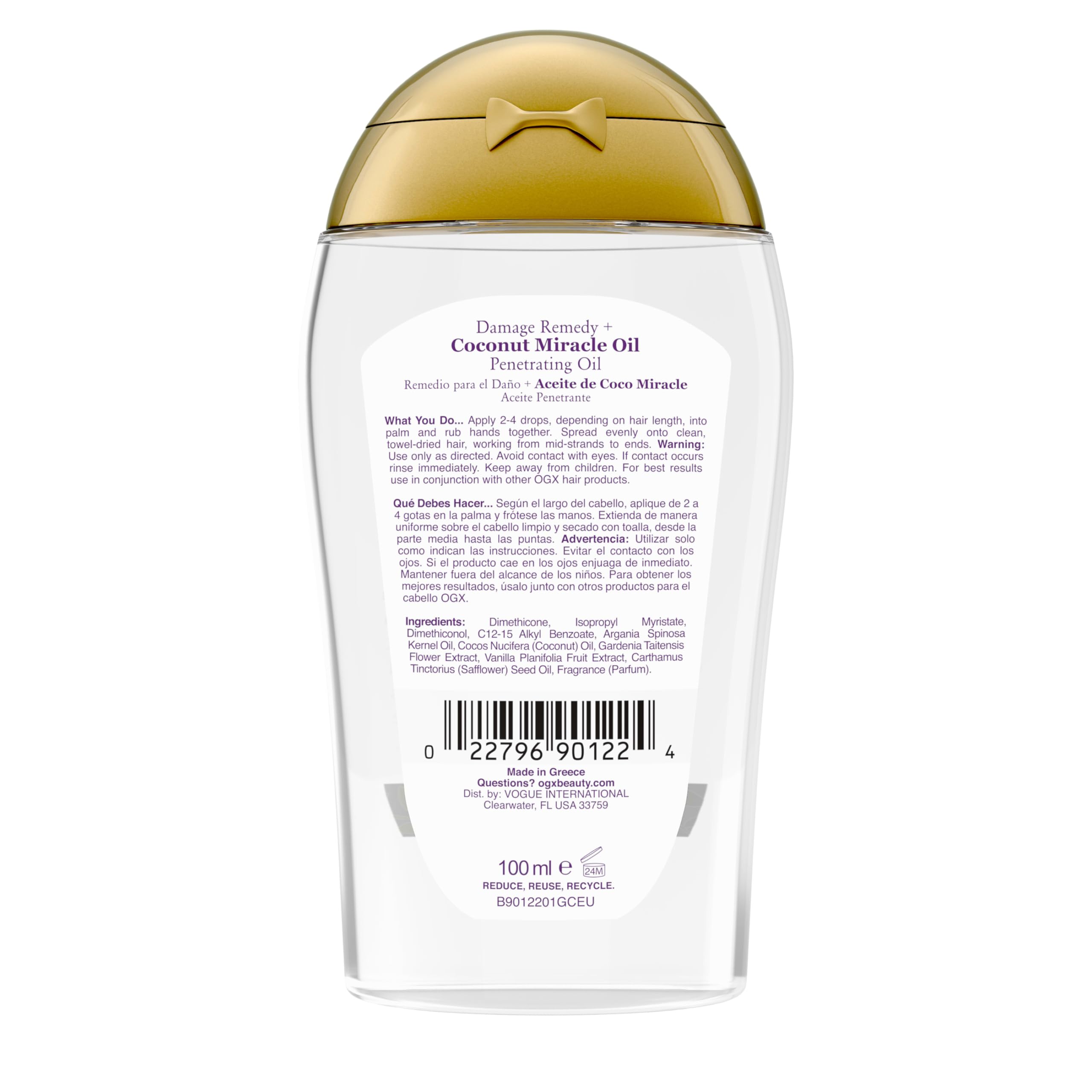 OGX Remedio de Daño - uso conjunto con champú y acondicionador de coco para cuidado completo.