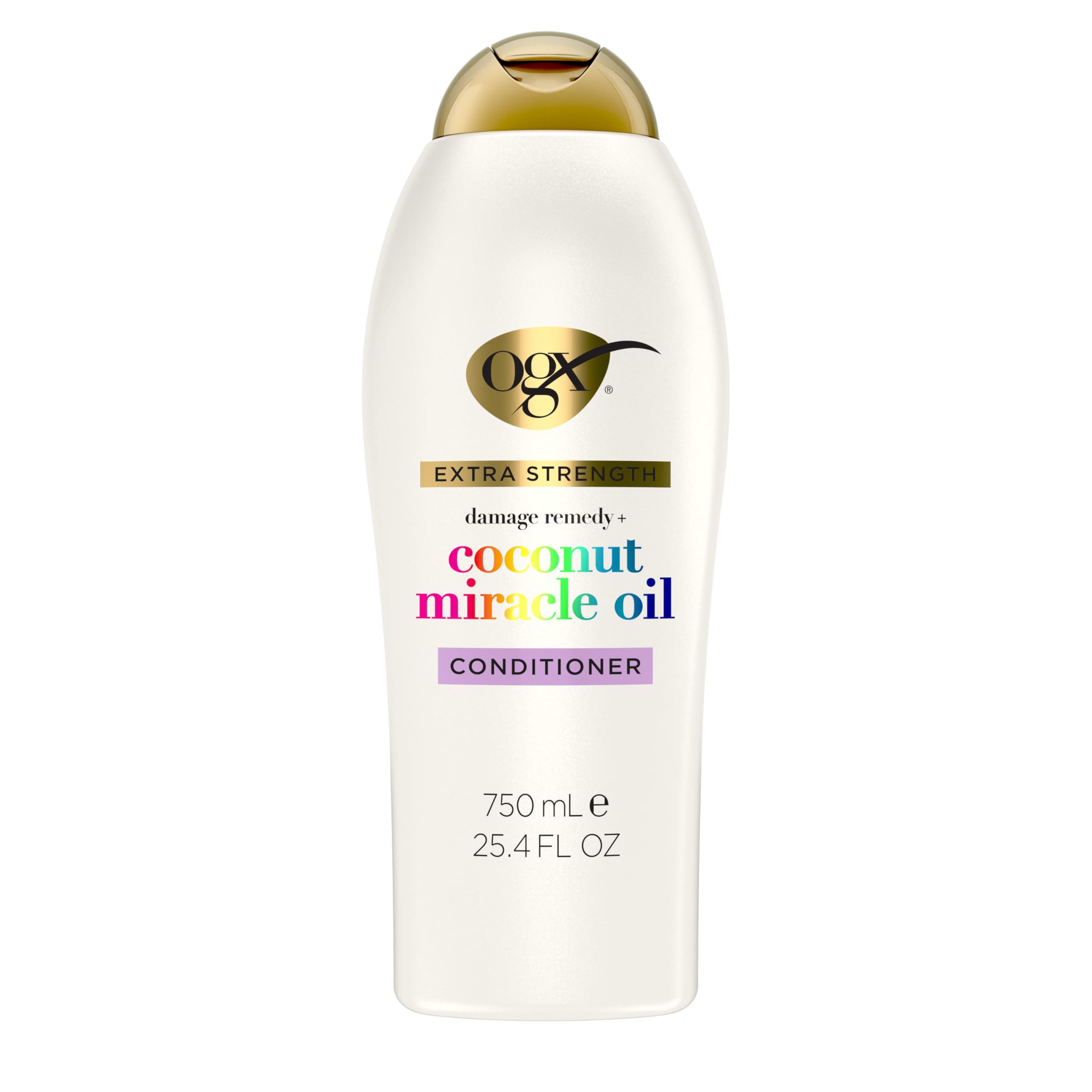 OGX Remedio de Daño con Coco, botella visible para cabello suave y brillante.