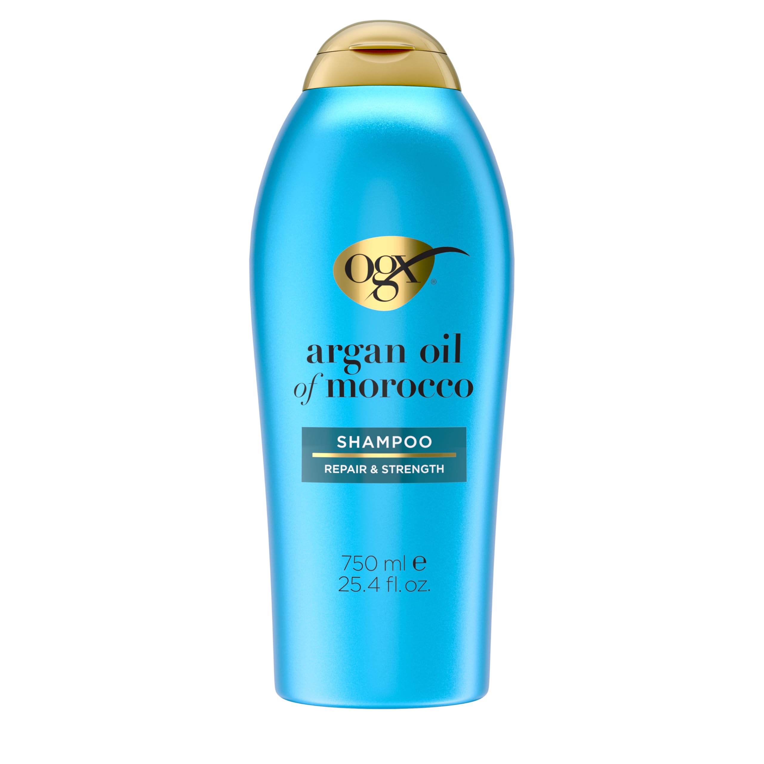 OGX Renewing + Argan Oil de Marruecos, champú en botella, ayuda a reparar el cabello seco.
