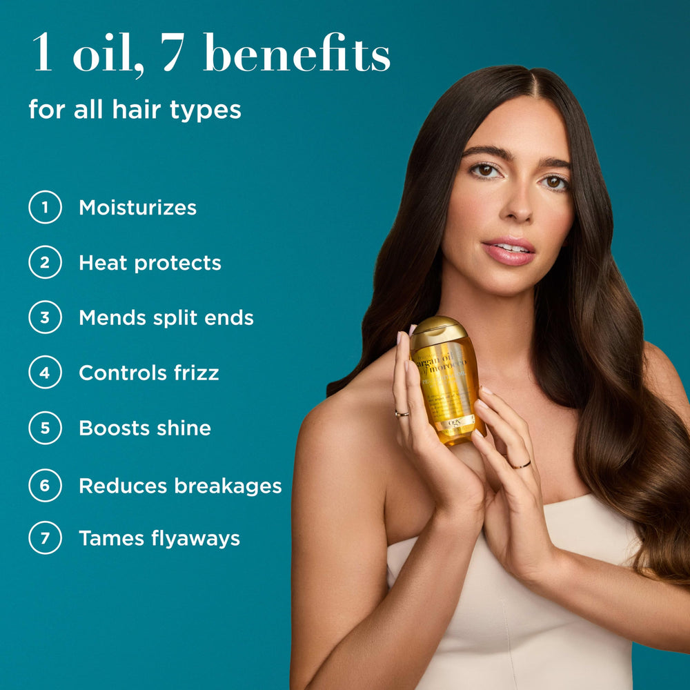 OGX Renewing + Argan Oil: aplicación en cabello para reducción del encrespamiento