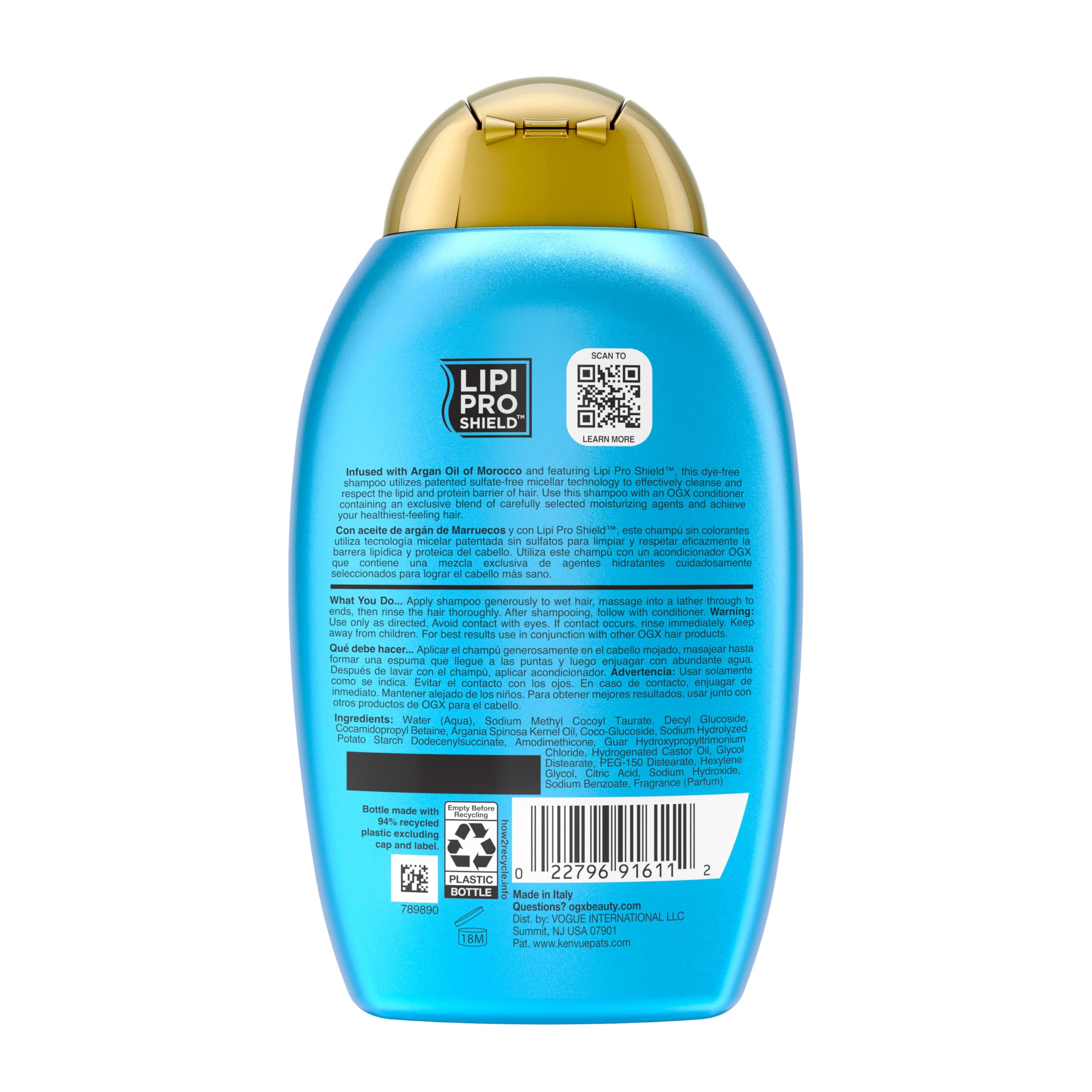 OGX Renewing Argan Oil of Morocco shampoo silky-looking hair after use