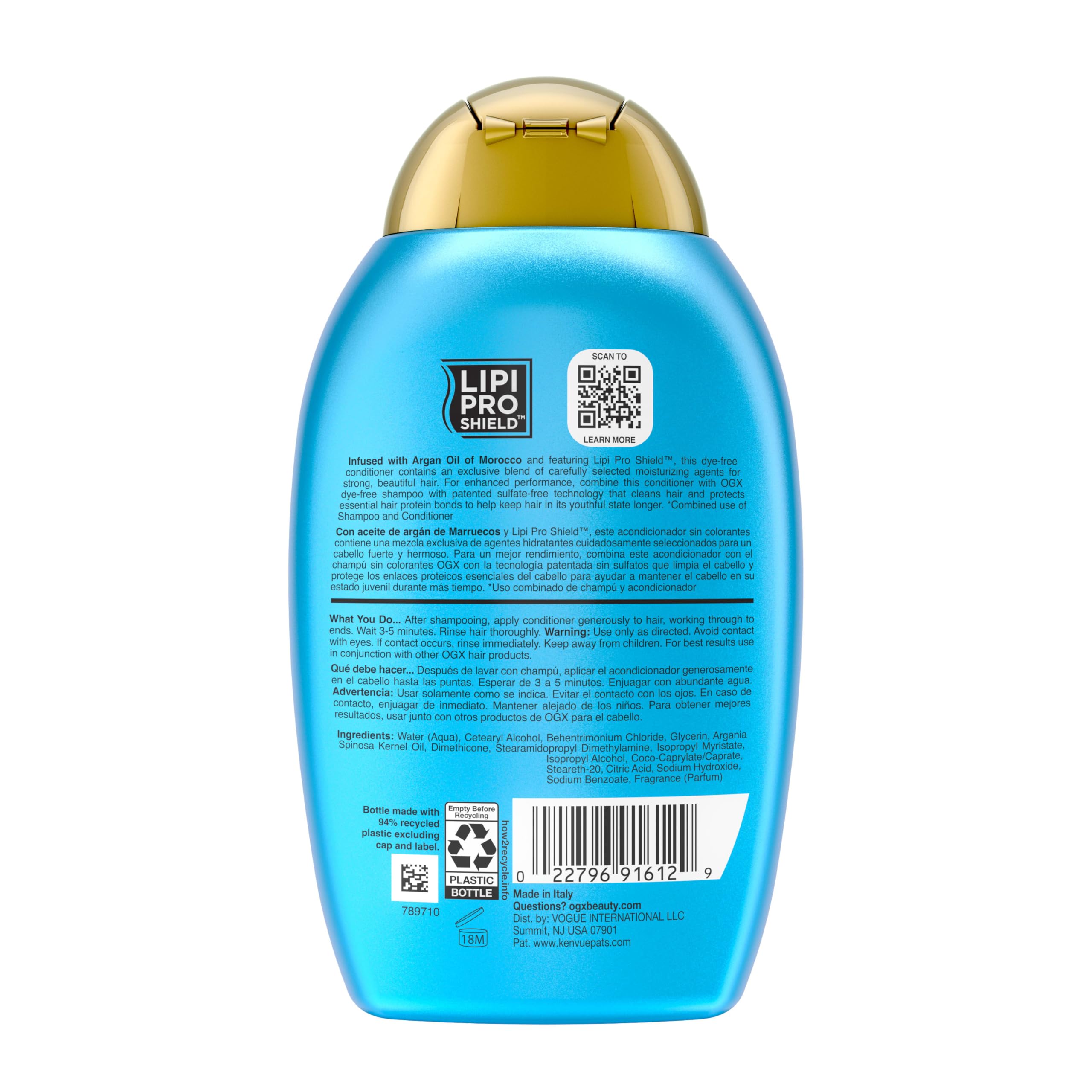OGX Renewing Argan Oil of Morocco conditioner packaging on display