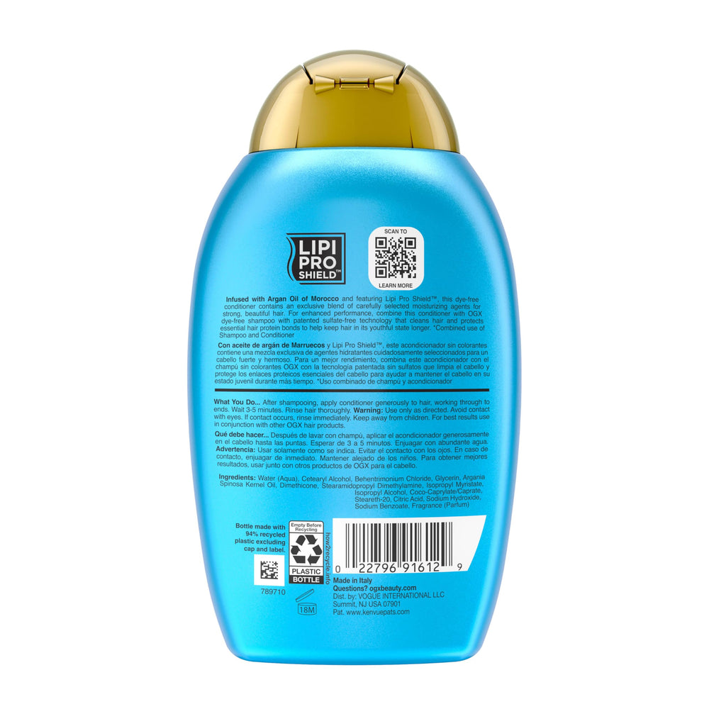 OGX Renewing Argan Oil of Morocco conditioner packaging on display