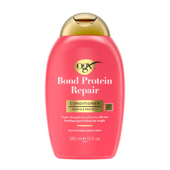 OGX Bond Protein Repair Conditioner bottle showing lightweight formula for damaged hair.