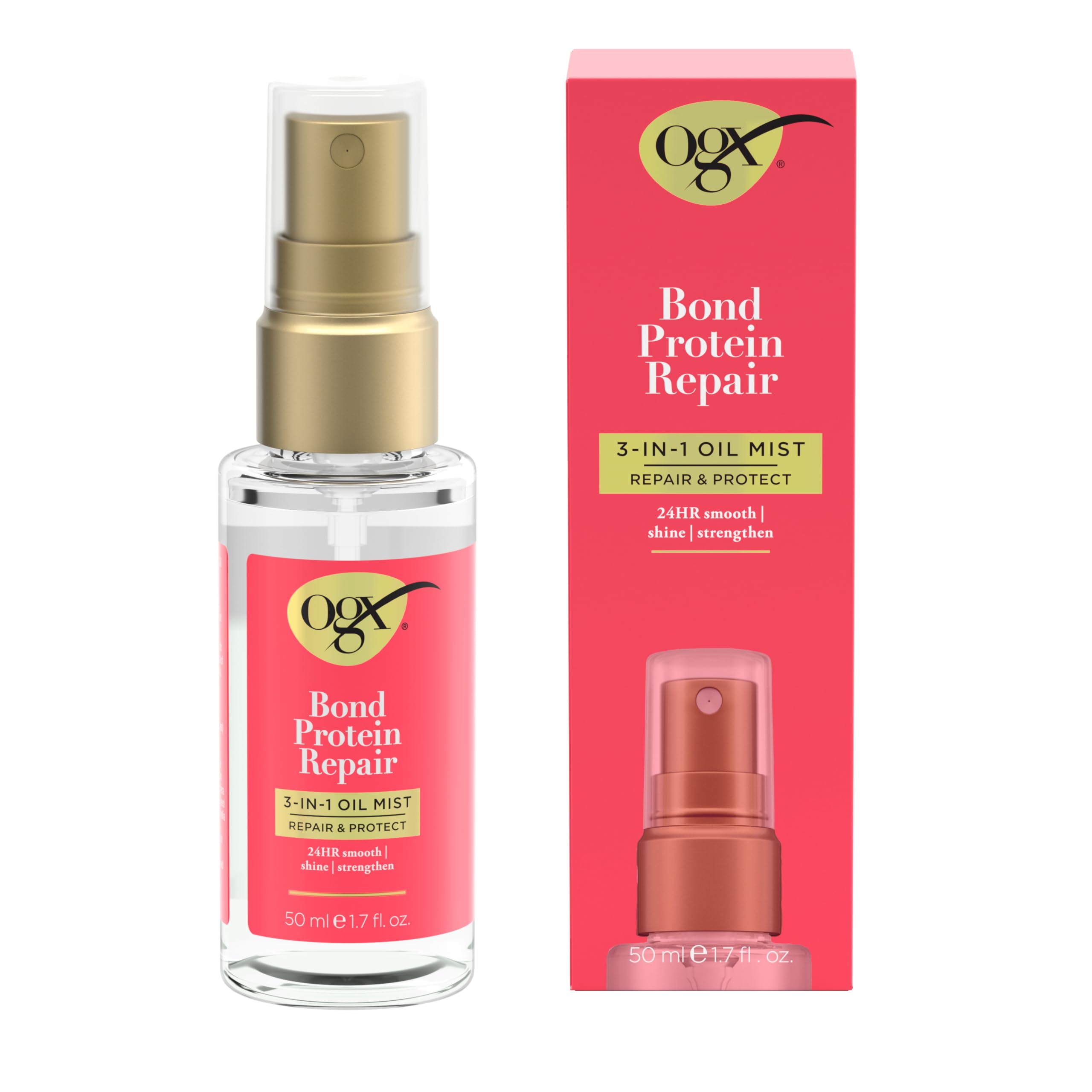 OGX tratamiento en spray: cuidado diario para cabello dañado.