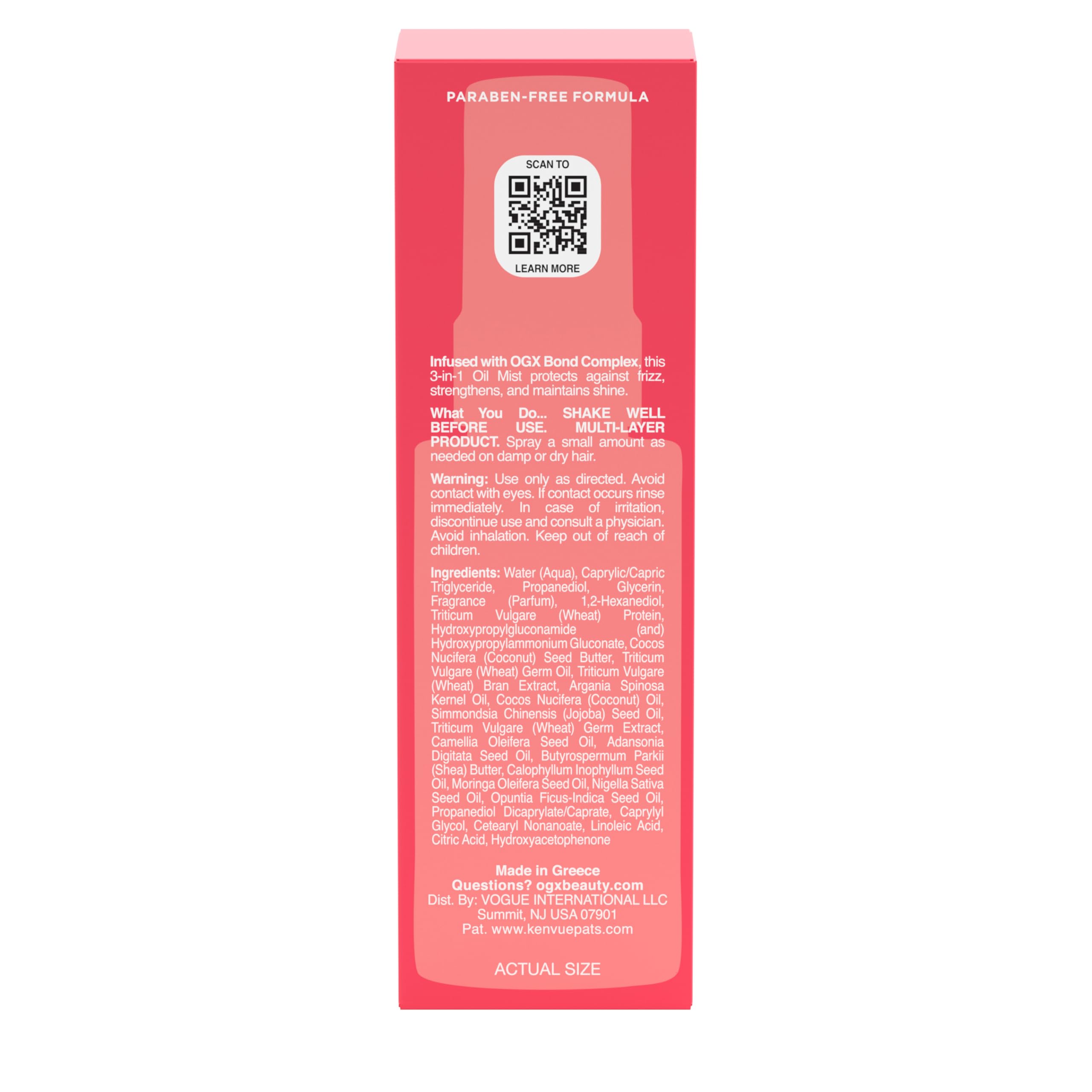 OGX reparador de cabello: brillo y manejo mejorados con uso regular.
