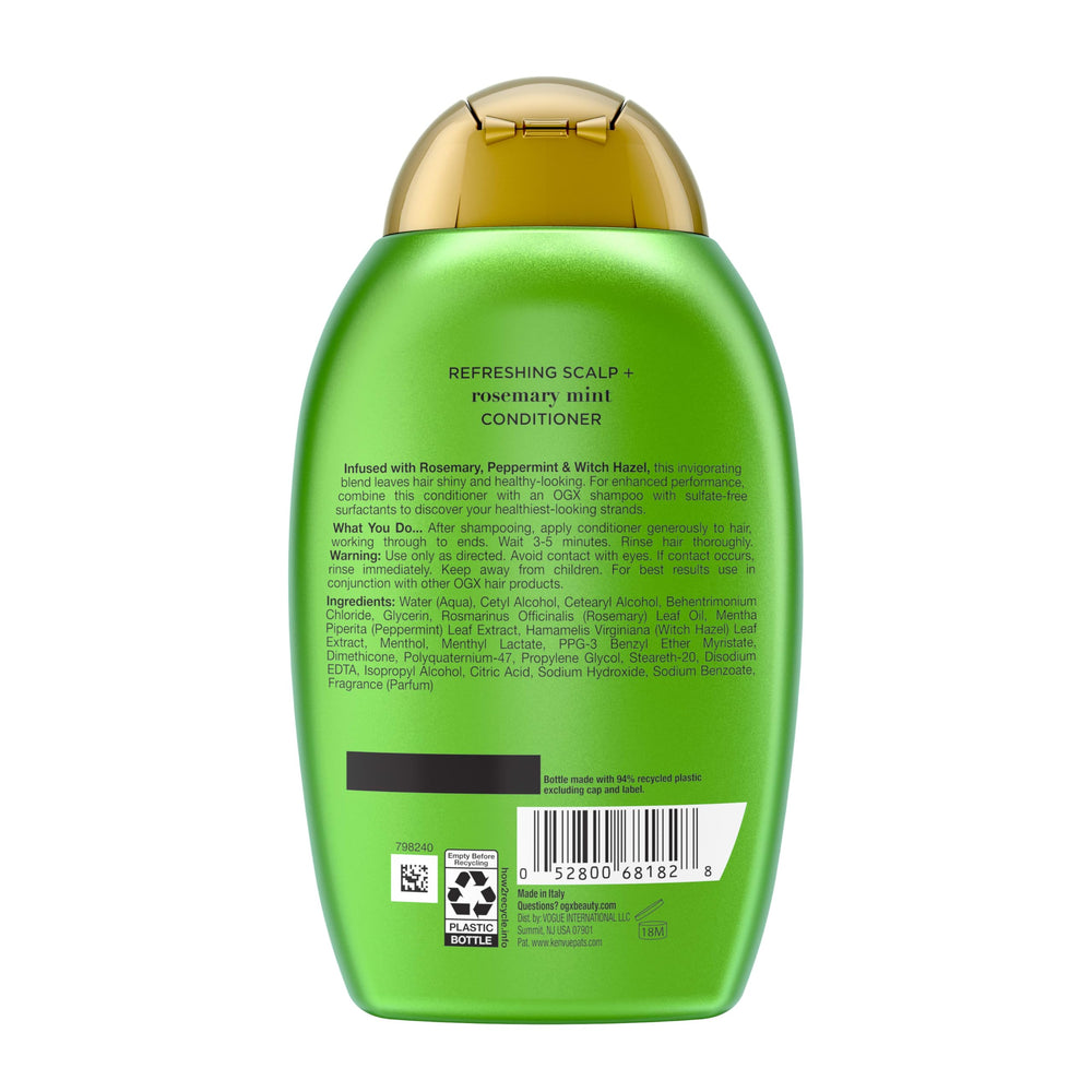 OGX Rosemary Mint Conditioner after-shampoo use leaves hair silky.