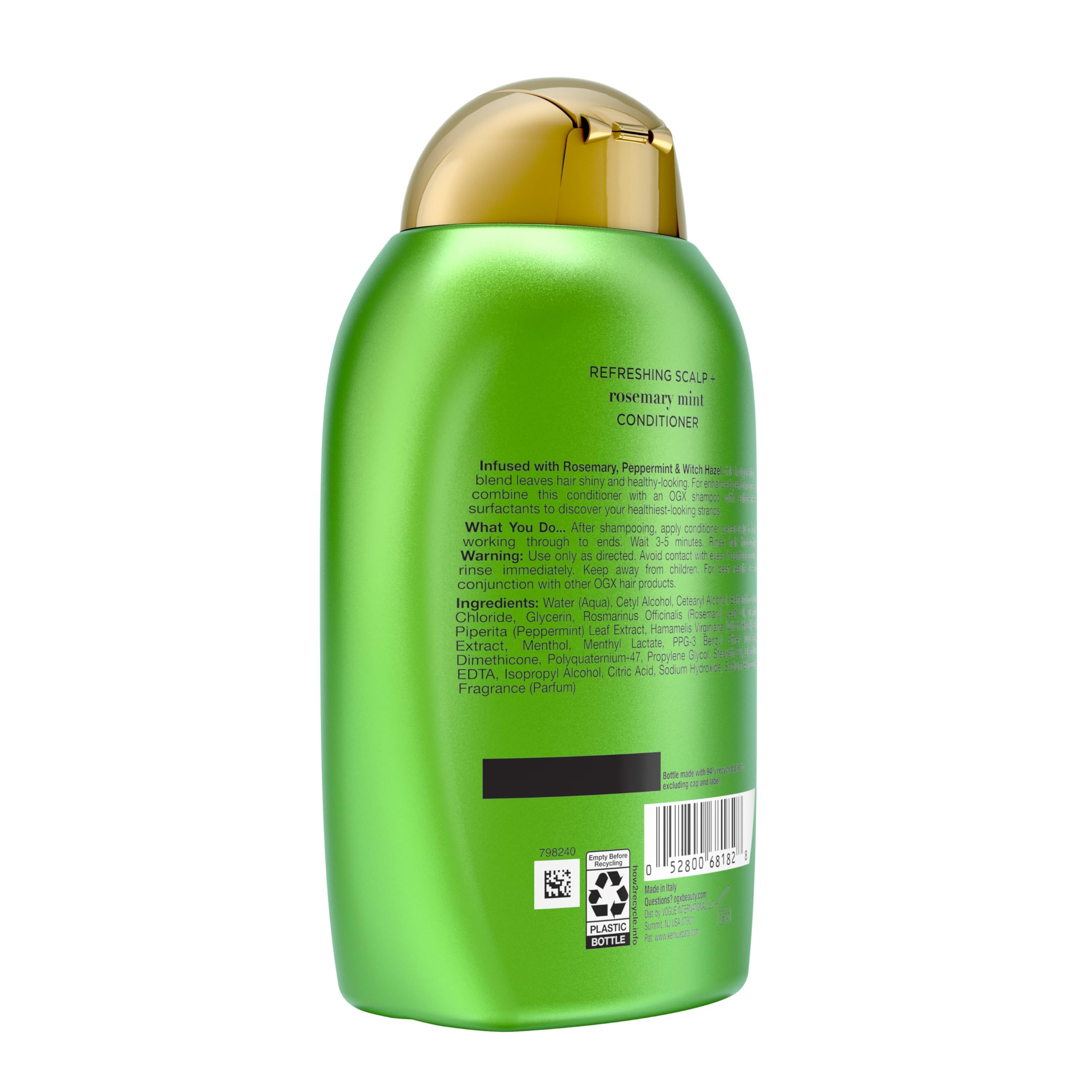 OGX Rosemary Mint Conditioner label highlights sulfate-free formula.
