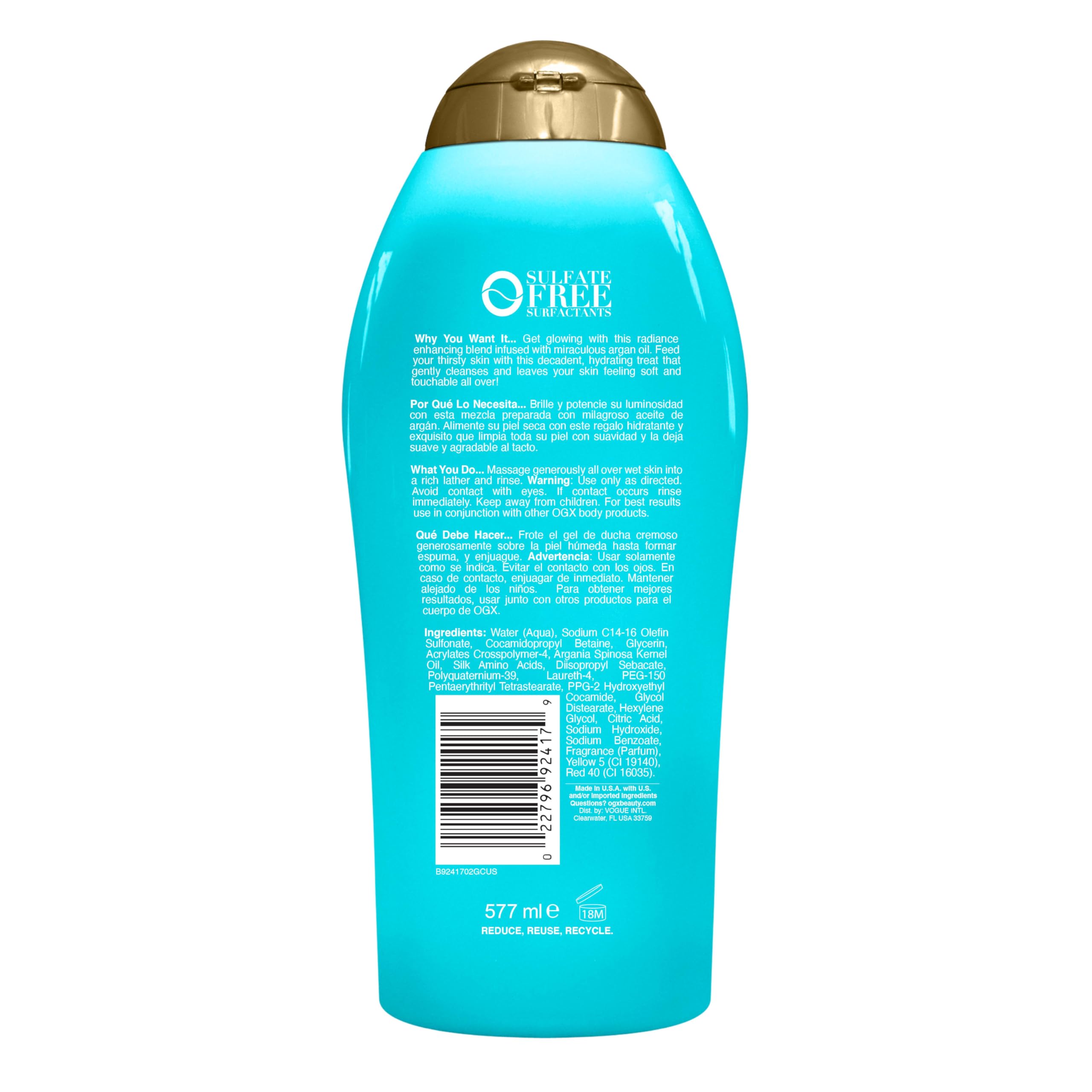 OGX Radiant Glow: rutina corporal con aceite de argán para hidratación diaria