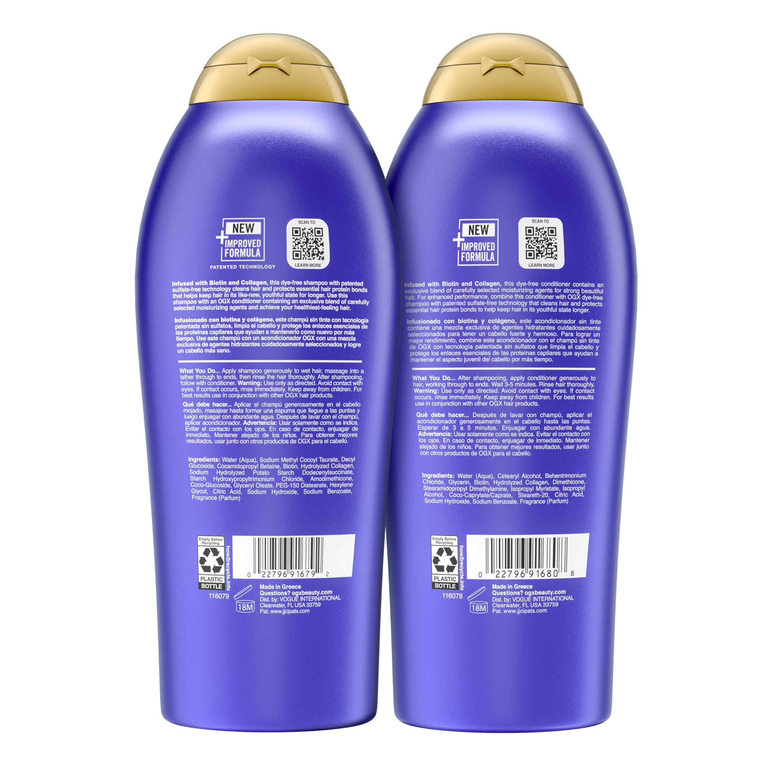 OGX duo in use demonstrates thicker, textured hair results