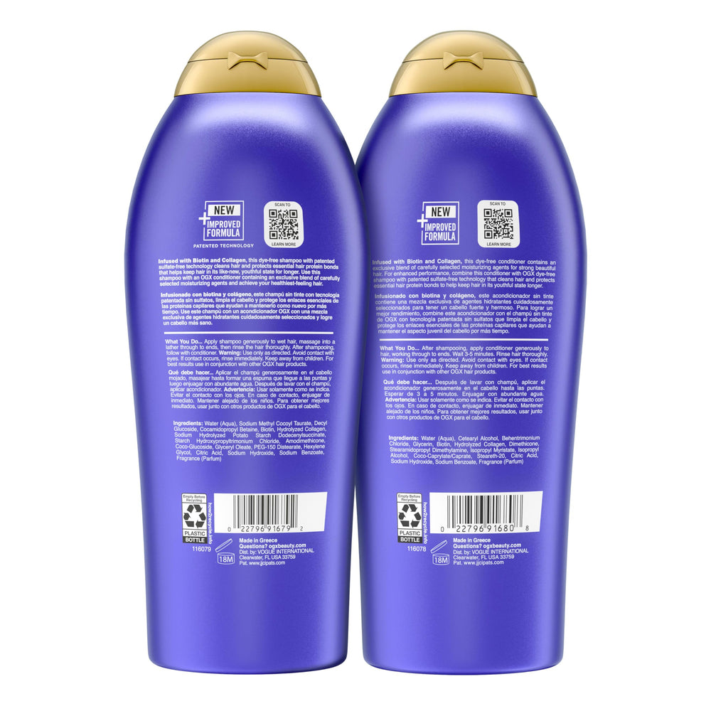 OGX duo in use demonstrates thicker, textured hair results