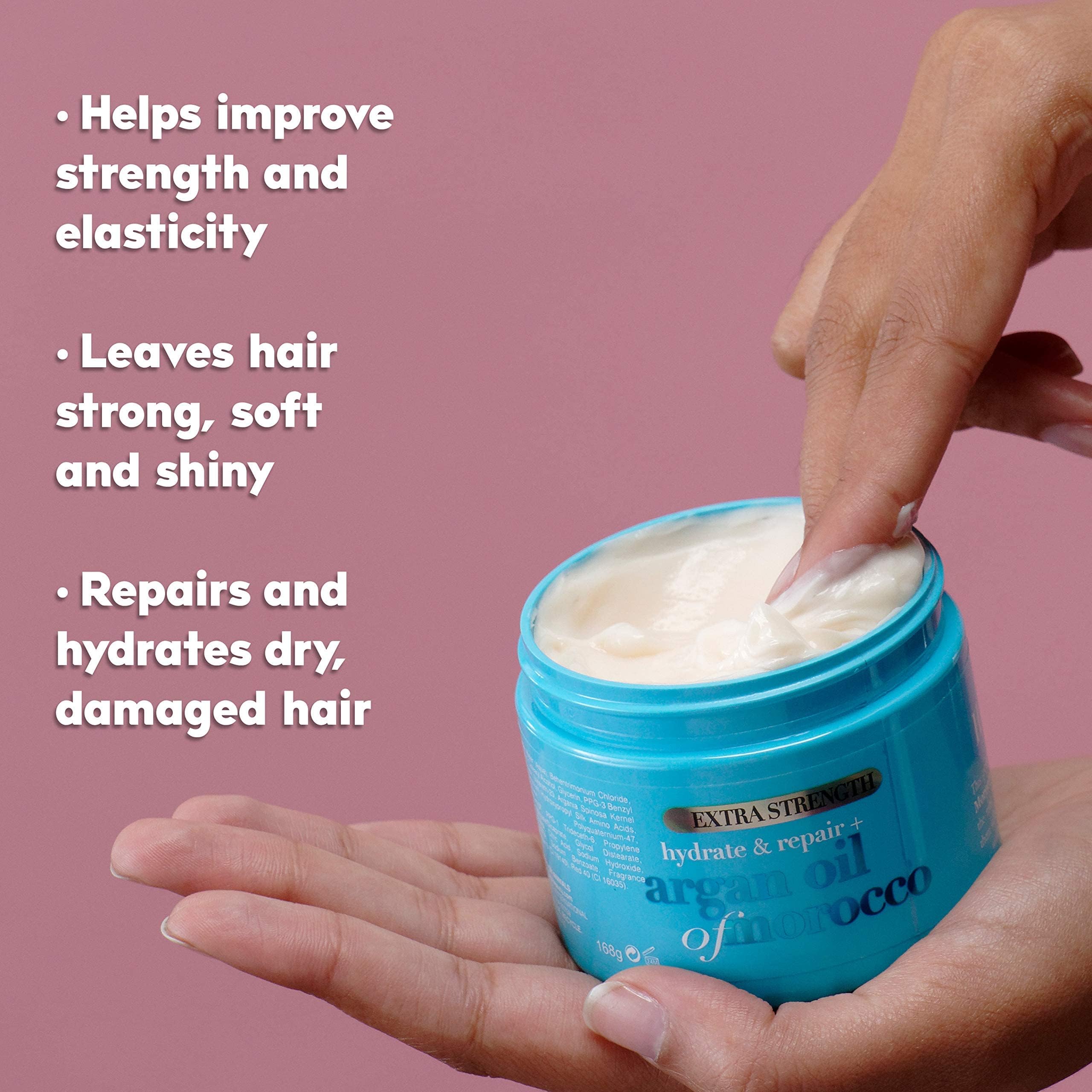 OGX Sin sulfatos y parabenos cuida el cabello de forma suave.