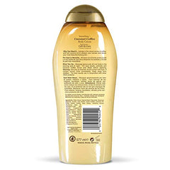 OGX smoothing coconut coffee body cream texture close-up for creamy hydration