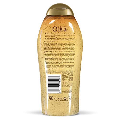 OGX Smoothing Coconut Coffee Scrub lather demonstrates hydrating coconut oil in action.