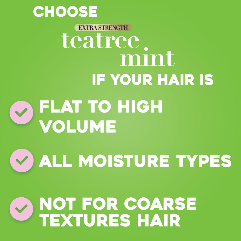 OGX Teatree Mint Shampoo witch hazel action helps remove buildup.