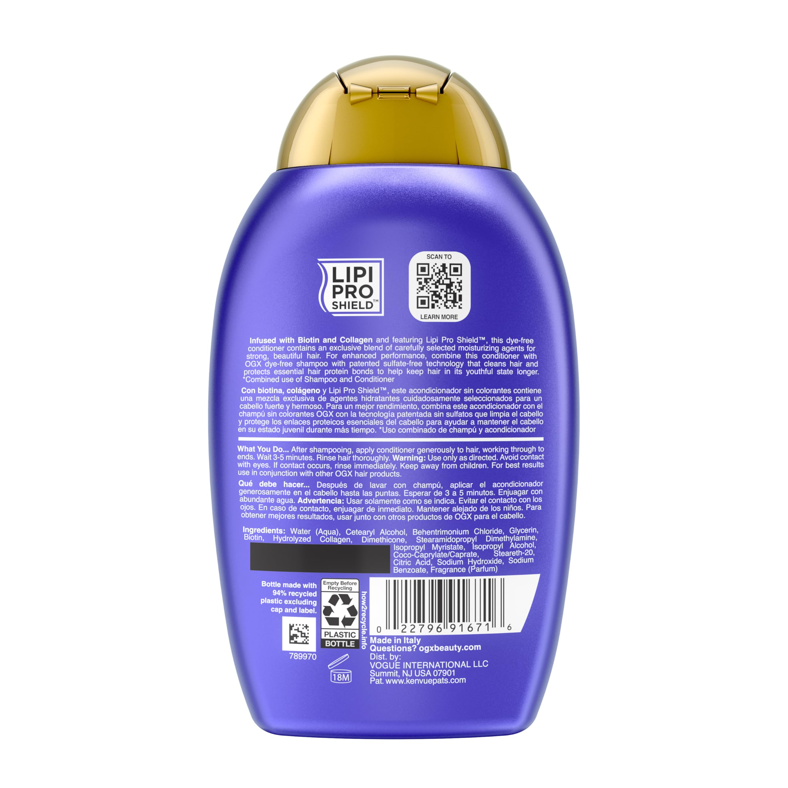 OGX 13 oz bottle with volumizing formula