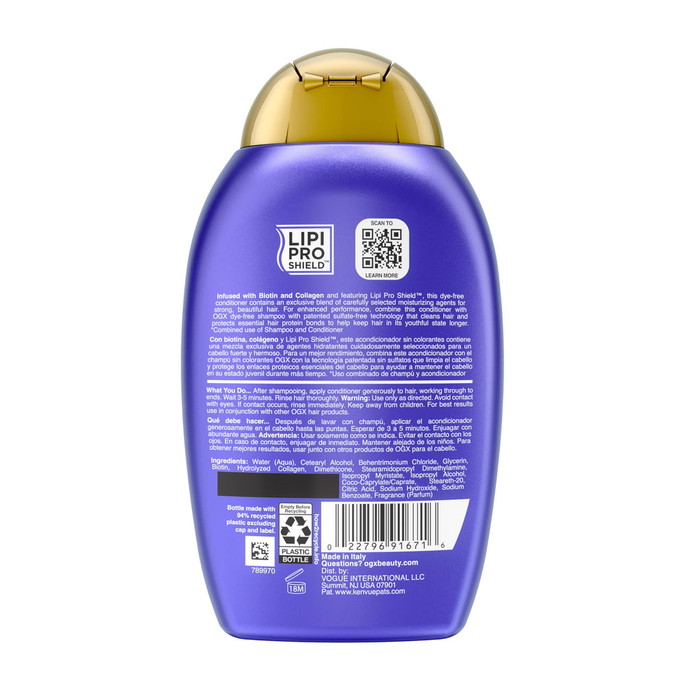 OGX 13 oz bottle with volumizing formula