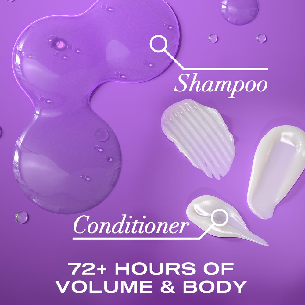 OGX Thick & Full shampoo lather close-up showing rich foam for boost