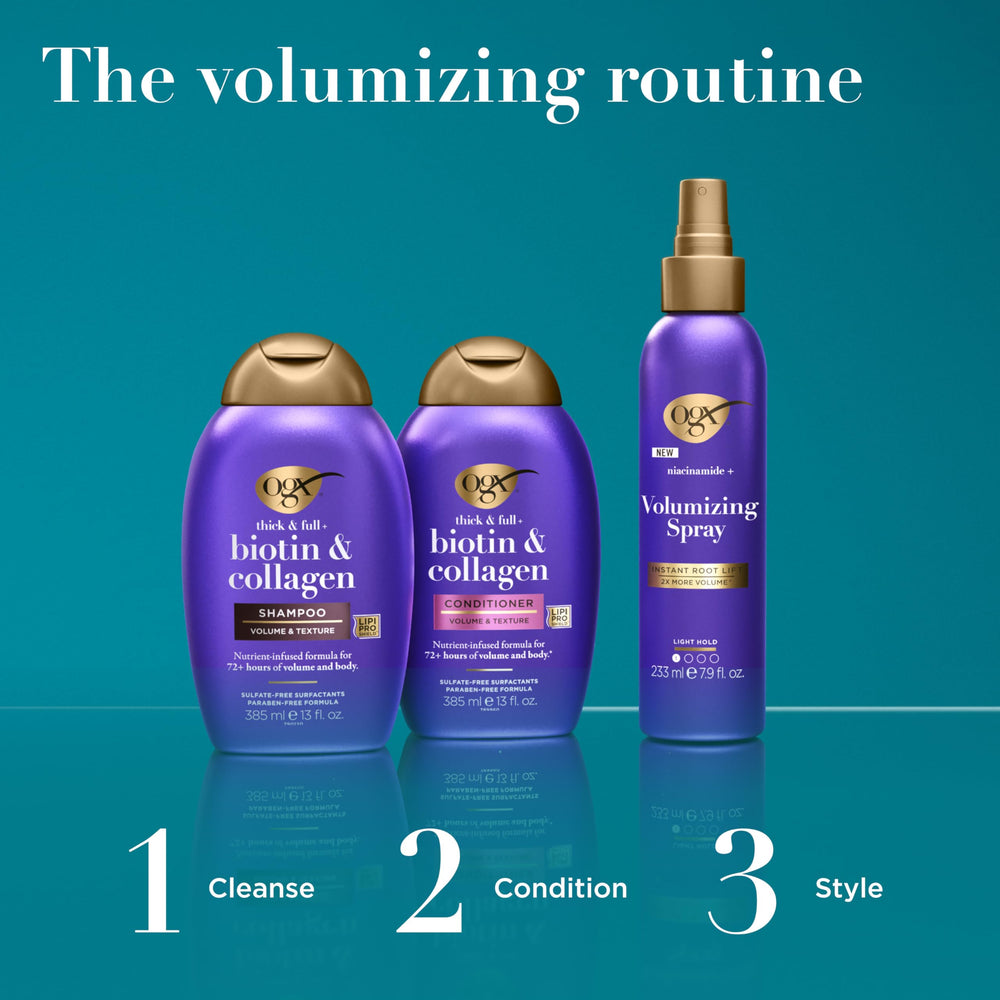 Hair with added volume after OGX conditioner