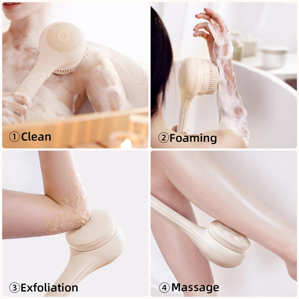 Oh,XIYU dual-handle design aids easy reach and thorough cleansing.
