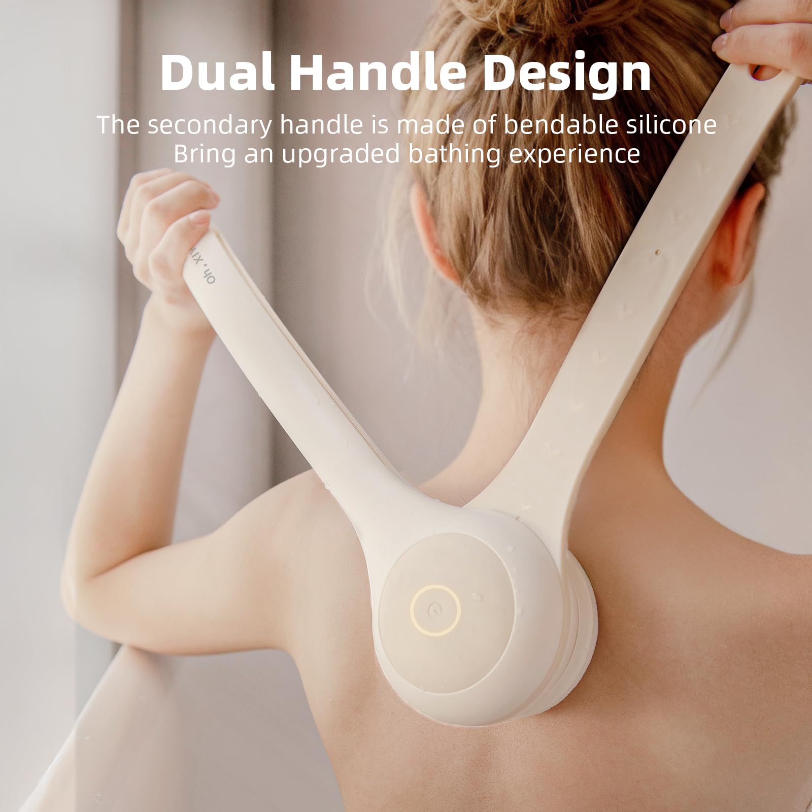 Oh,XIYU waterproof bath brush for safe, splash-free showers.