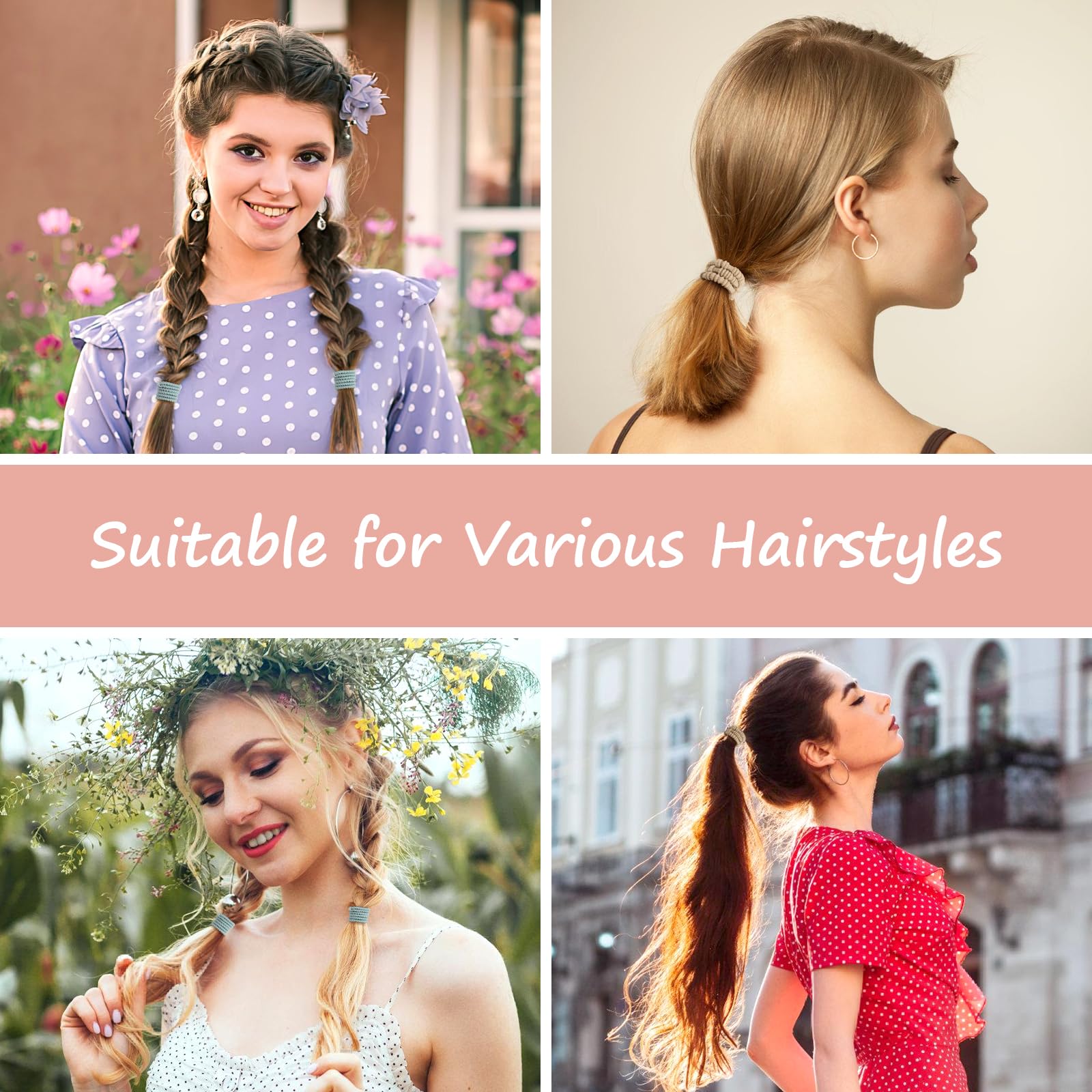 OHCISP beaded boho hair ties in use for chic ponytails