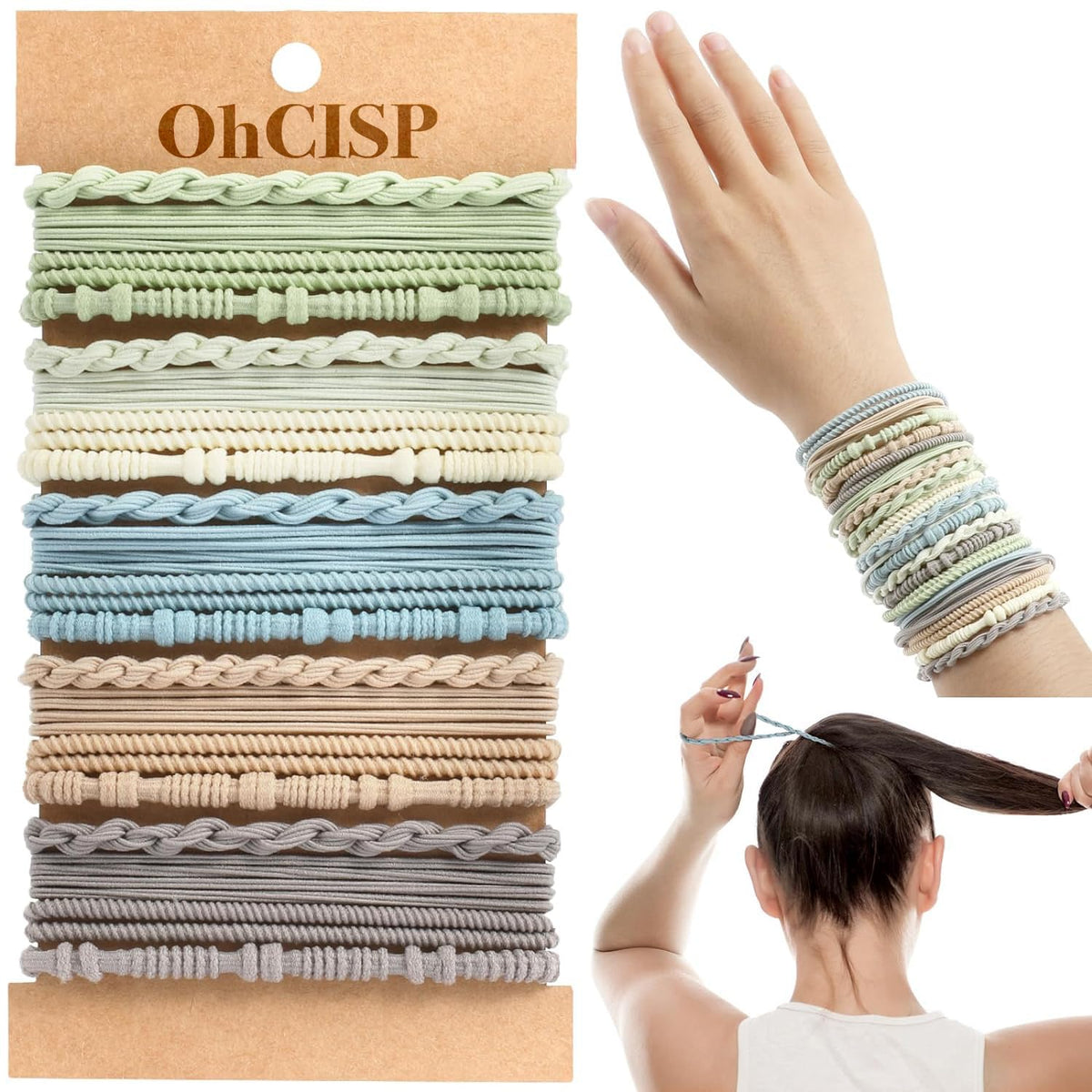 OHCISP hair ties beaded boho wrist look showing everyday versatility