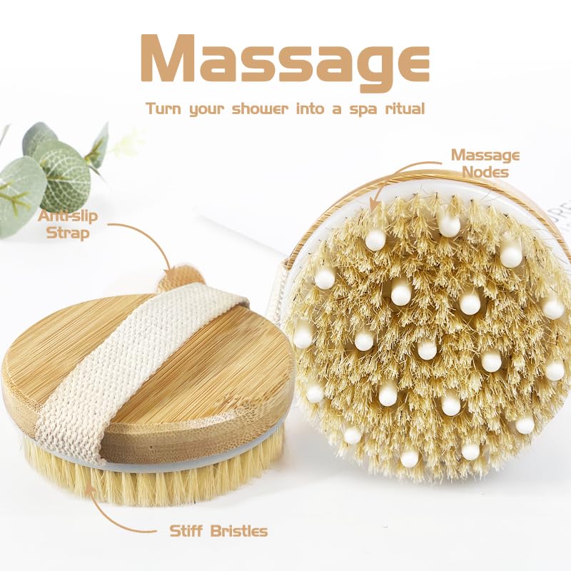OHOO cepillo de bambú con mango ergonómico para fácil manejo