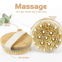 OHOO cepillo de bambú con mango ergonómico para fácil manejo