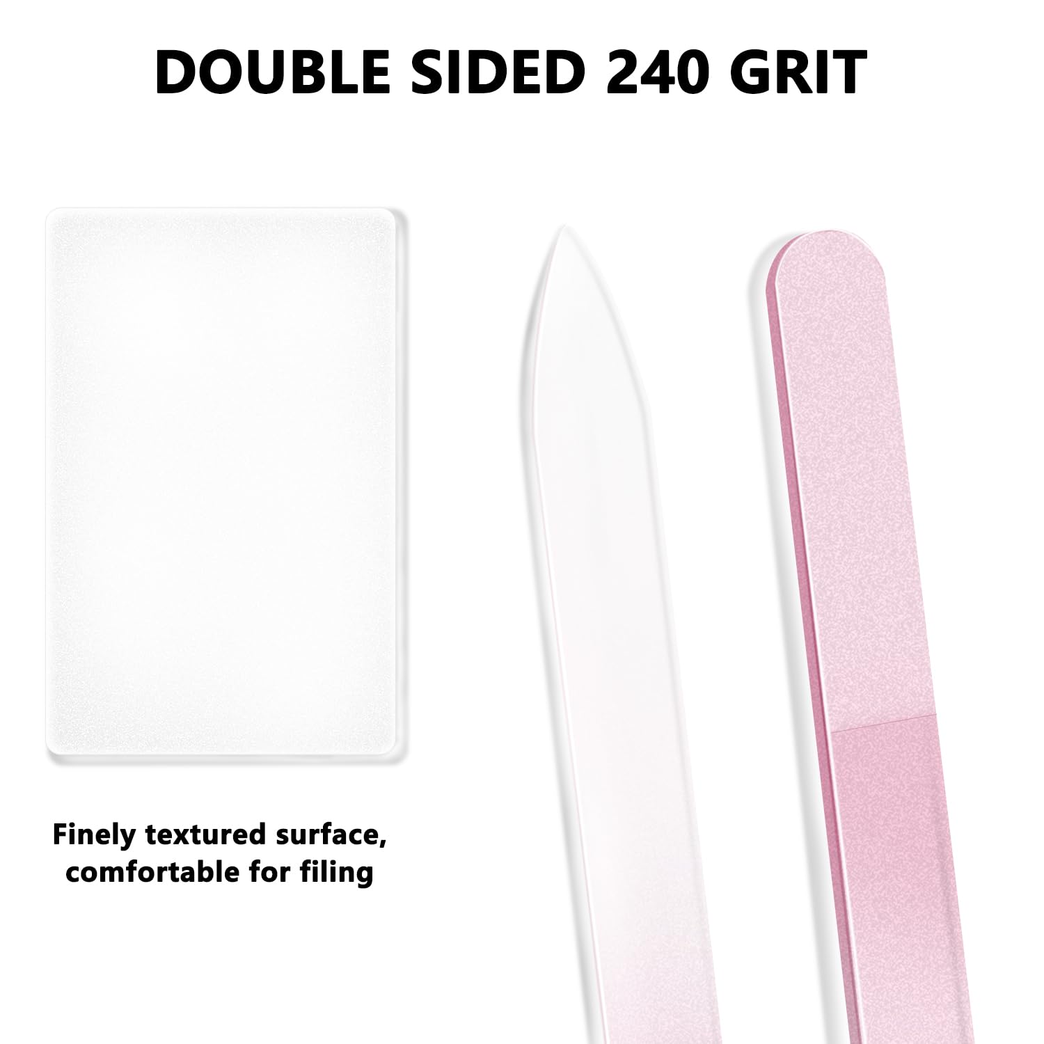 OHOO glass nail file doubleside blue case delivers durable dual-sided filing