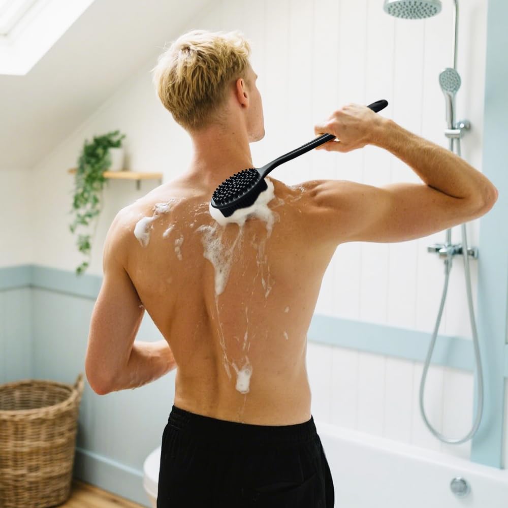OHOO non-slip grip handle stays secure when wet for safer shower routines.