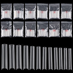 Puntas de uñas Ohlove XXXL claras y cuadradas en empaque, lista para uso profesional.