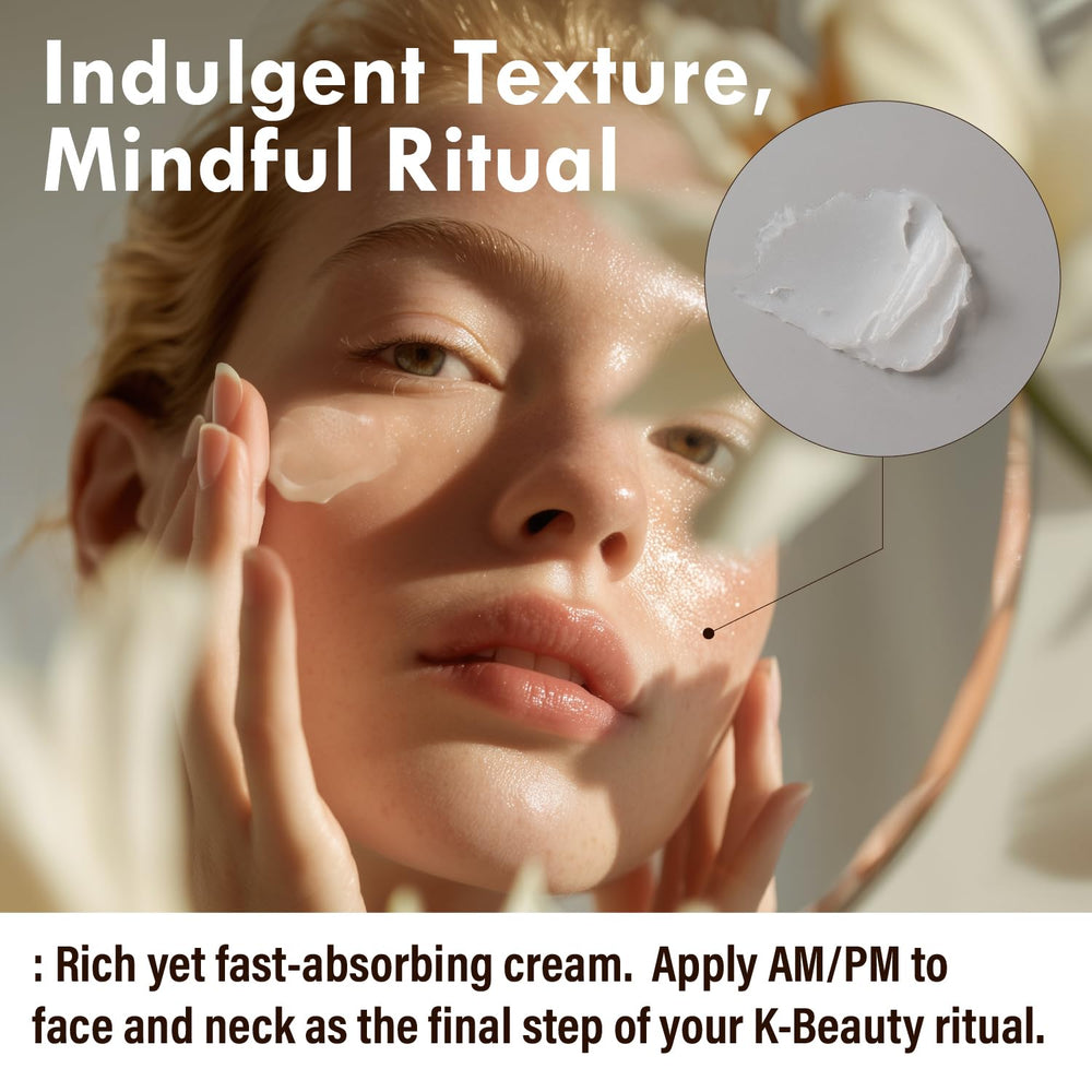 OHMIA fragrance-free formula shown as suitable for sensitive skin care.