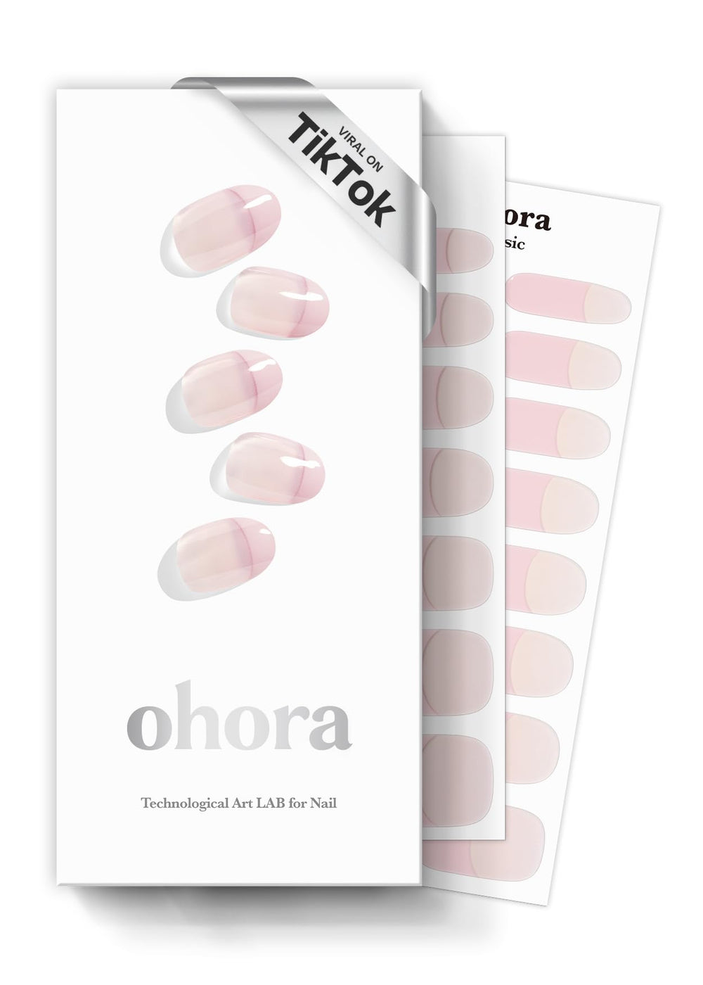 Ohora bandas uñas gel semicuradas Frances Romántico Rosa, acabado duradero.