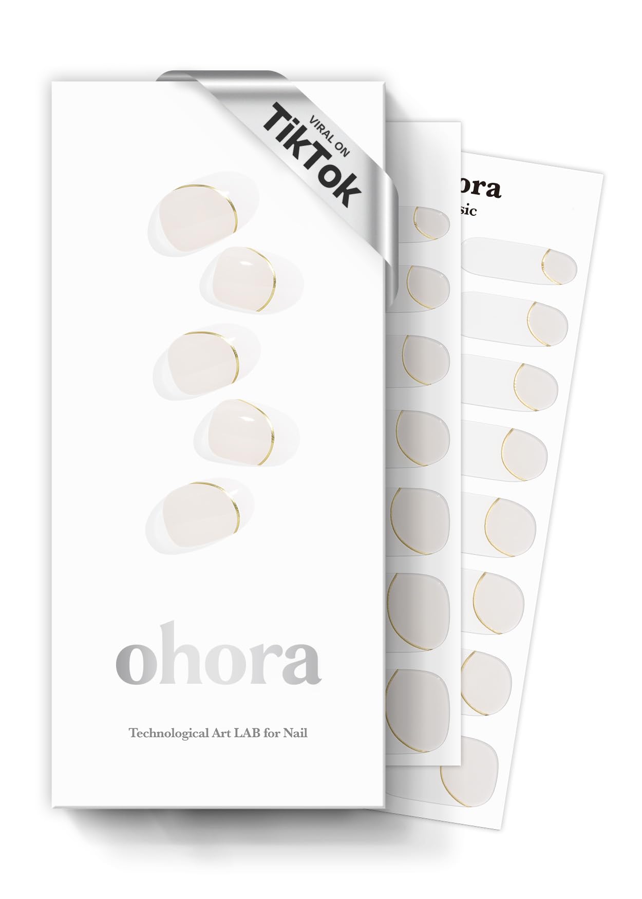 ohora-bandas-uñas-semi-curadas-blanco-frances: acabado de salón y fácil aplicación.